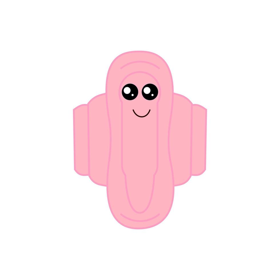 linda mascota de la almohadilla sanitaria. toalla sanitaria emoji. vector