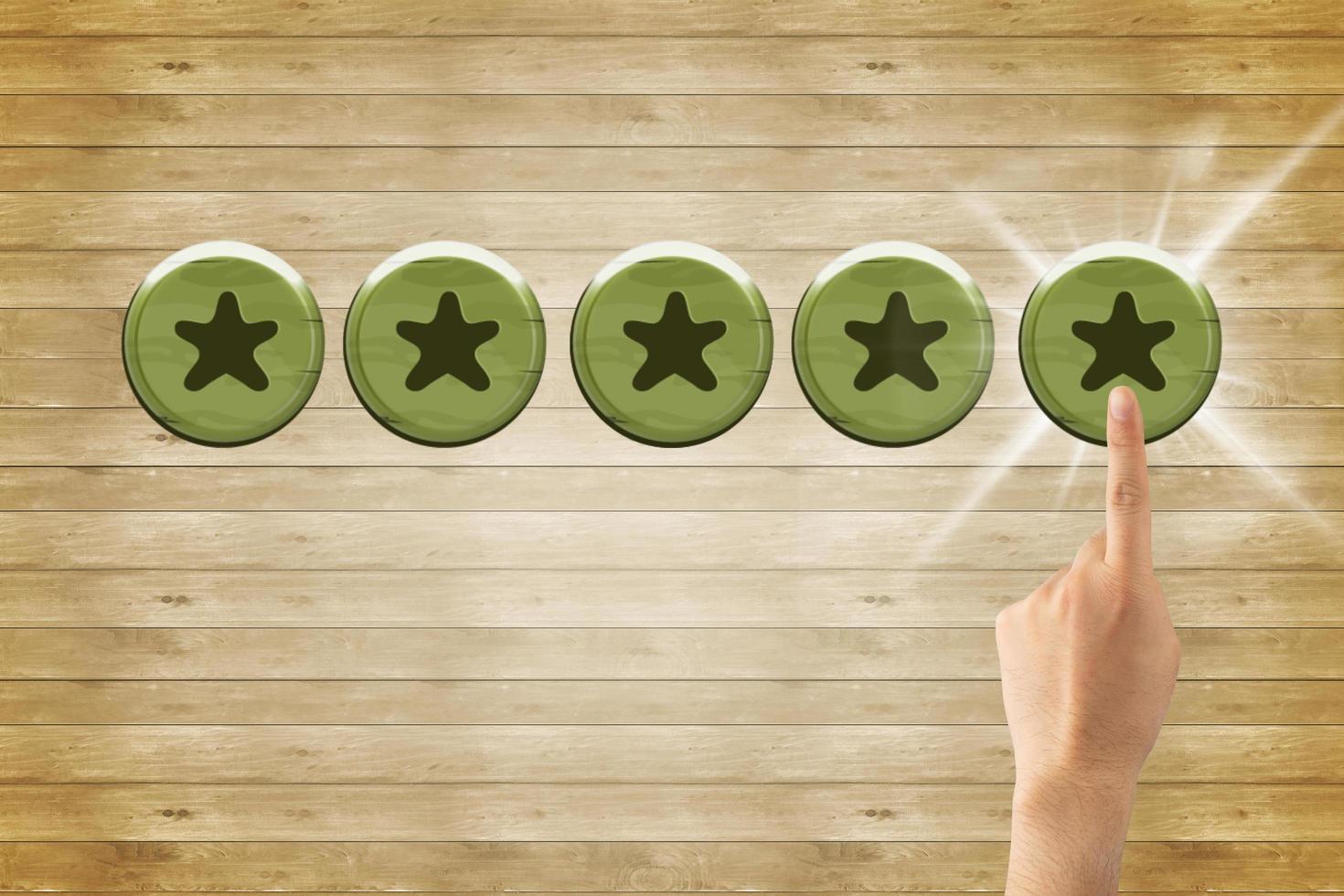 Touching Star rating and negative reviews concept, reputation management, Increase rating company or ranking photo