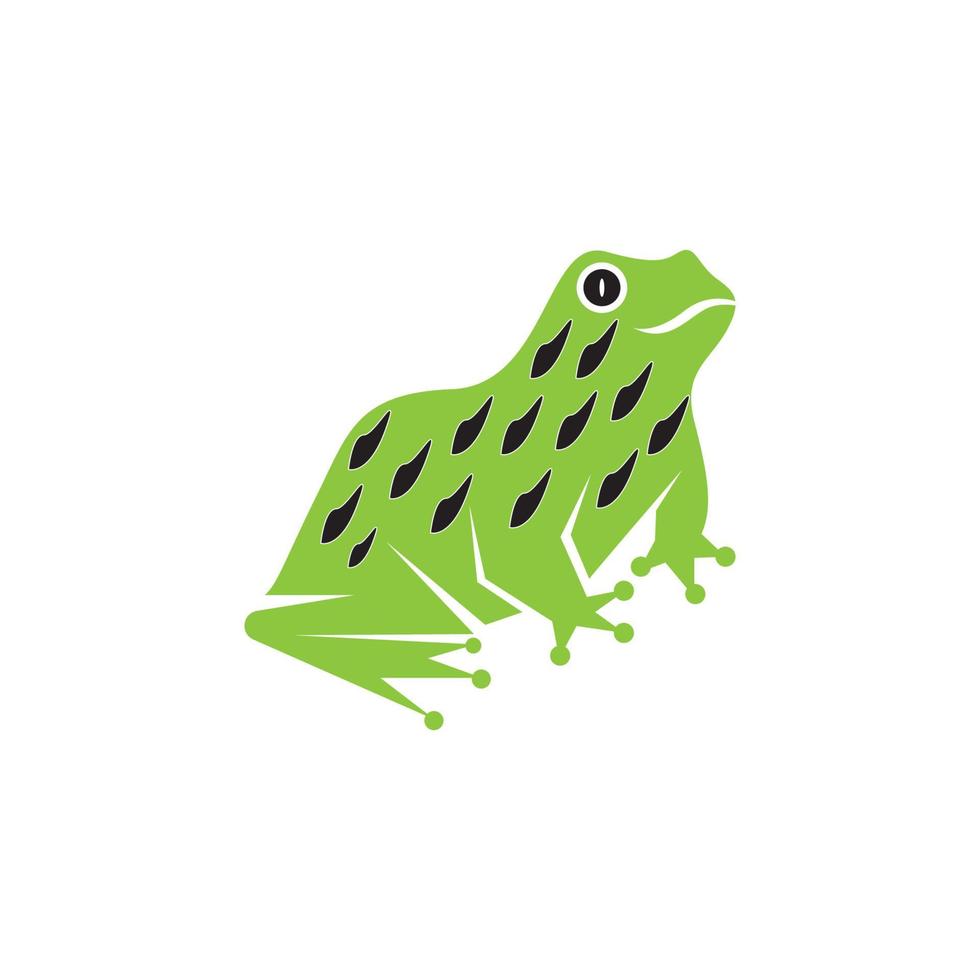 Ilustración de vector de icono y símbolo de rana verde