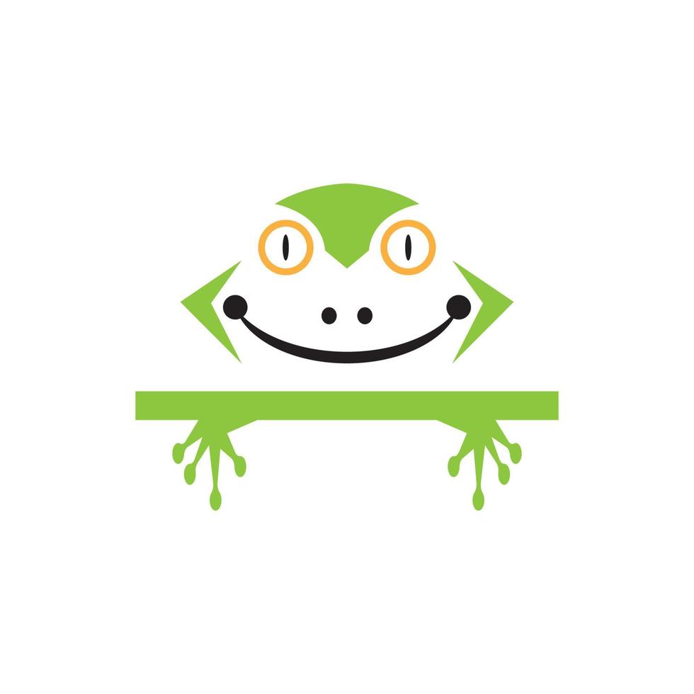 Green frog icon and symbol vector illustration