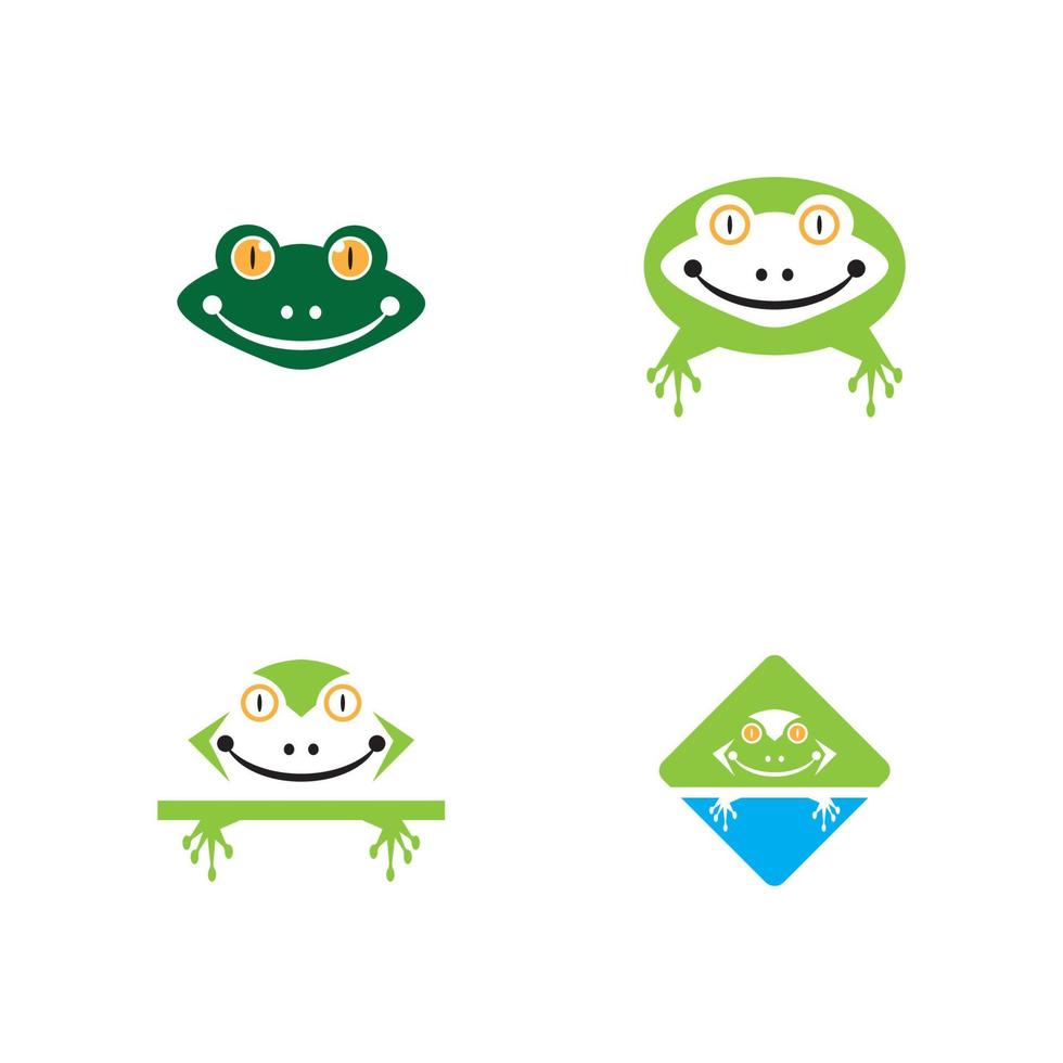 Green frog icon and symbol vector illustration