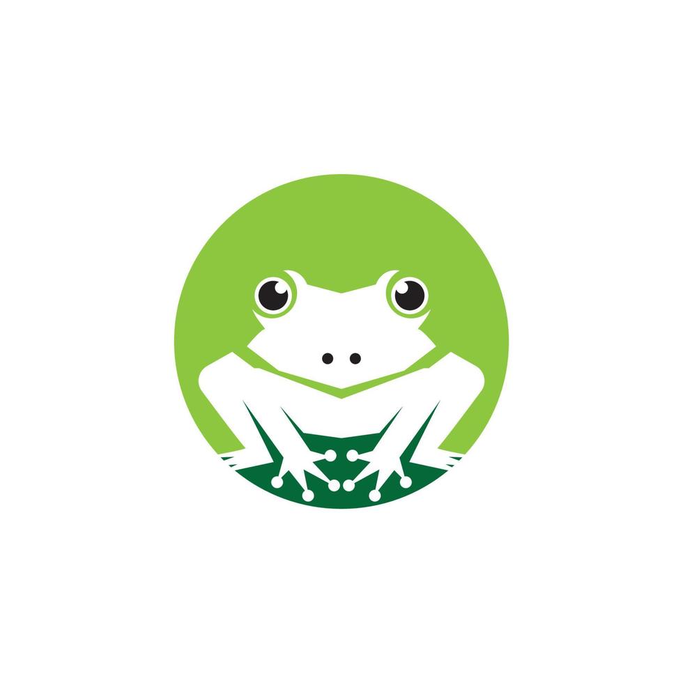 Green frog icon and symbol vector illustration