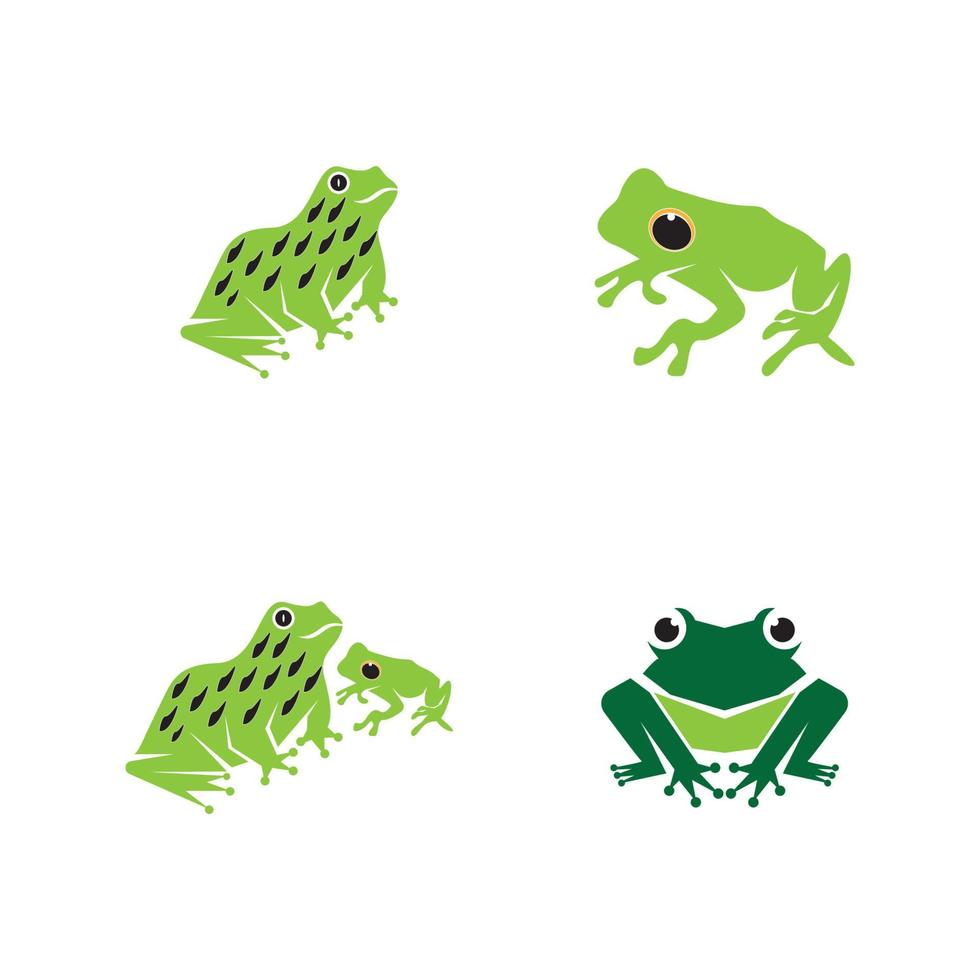 Ilustración de vector de icono y símbolo de rana verde