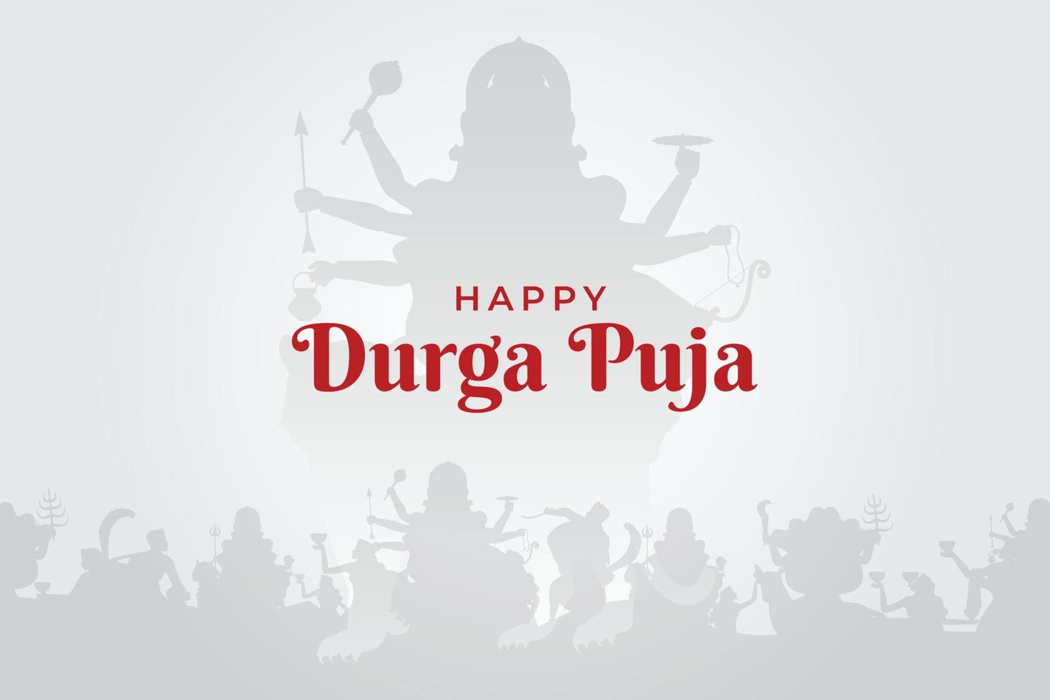 hermosa ilustración de la diosa durga en feliz durga puja subh navratri vector