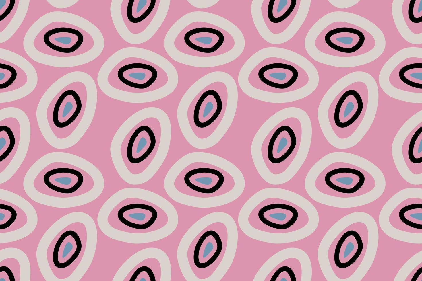 Geometric seamless pattern in a modern mid-century style. Vector illustration in a simple style. A pattern with abstractions and molecules in a retro-vintage style.