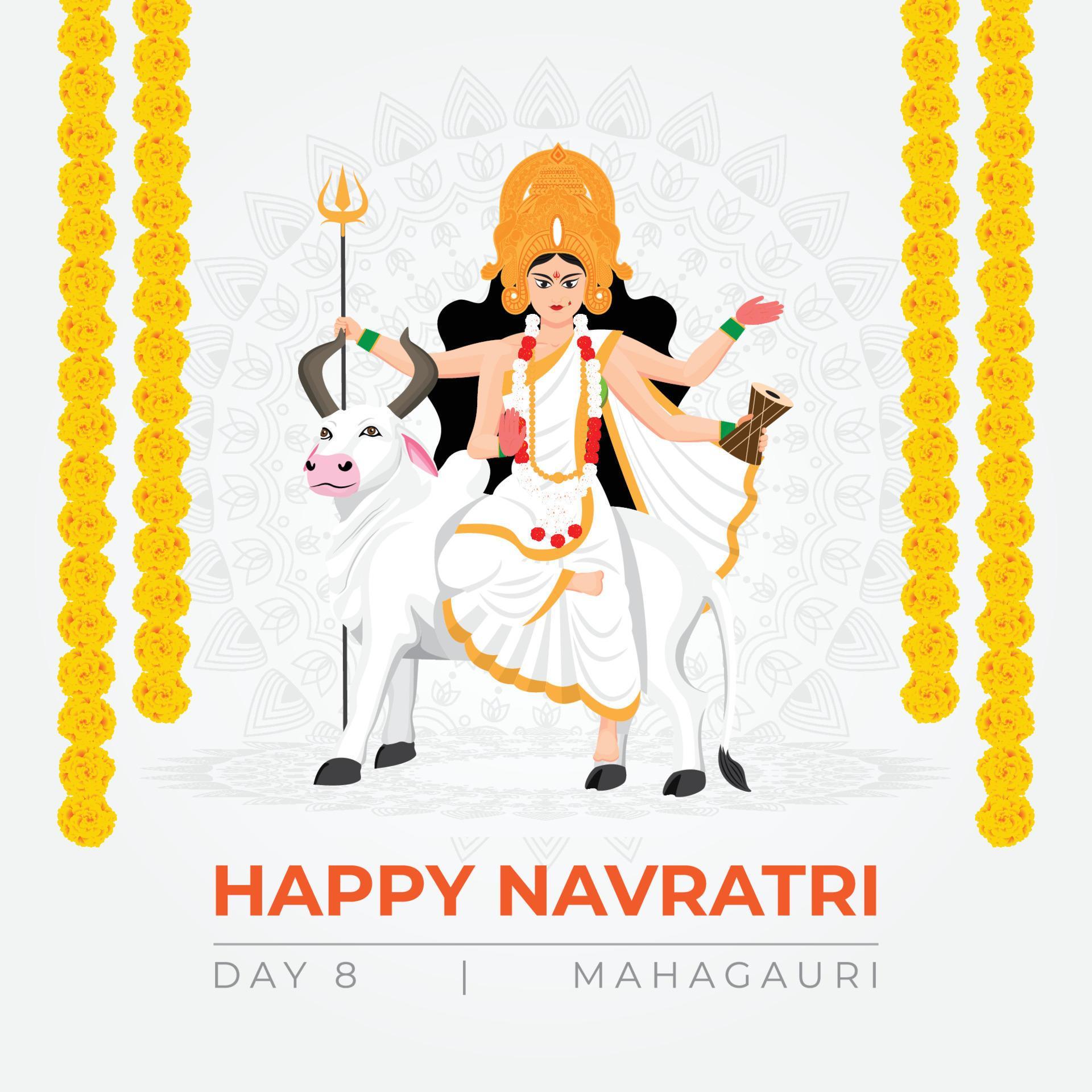 Happy Navratri wishes, concept art of Navratri, illustration of 9