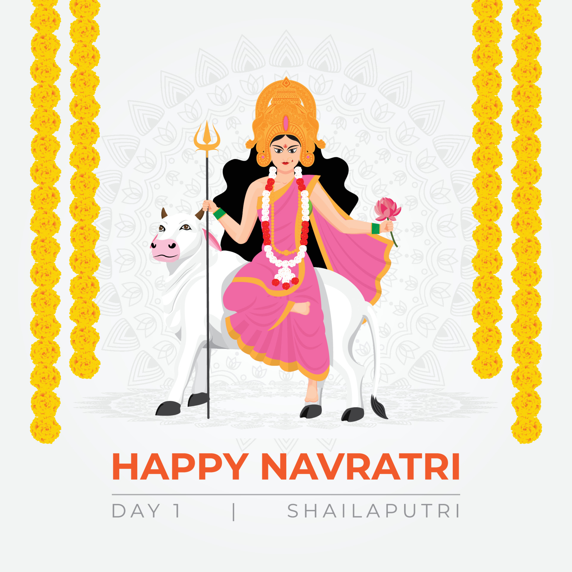 Happy Navratri wishes, concept art of Navratri, illustration of 9