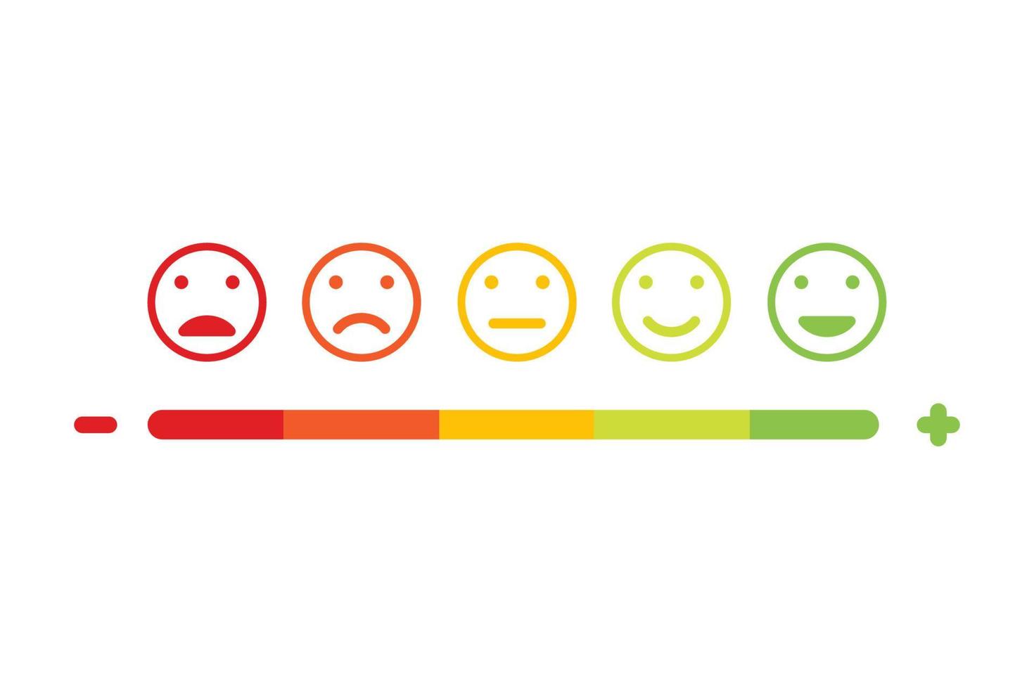 Feedback emoticon smile flat design icon set. vector