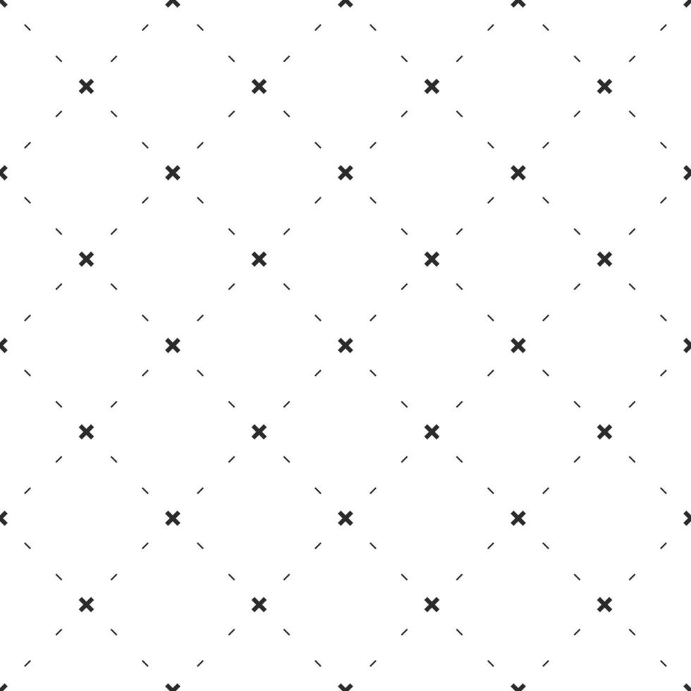 Seamless pattern geometric monochrome minimalistic cross. vector