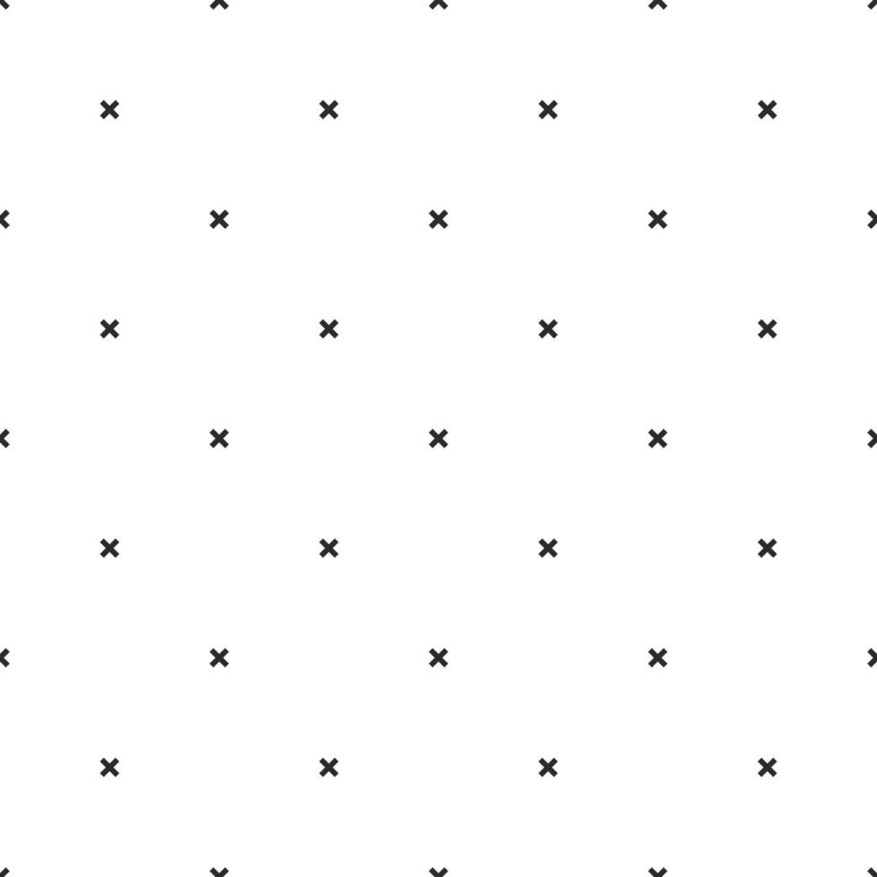 Seamless pattern geometric monochrome minimalistic cross. vector