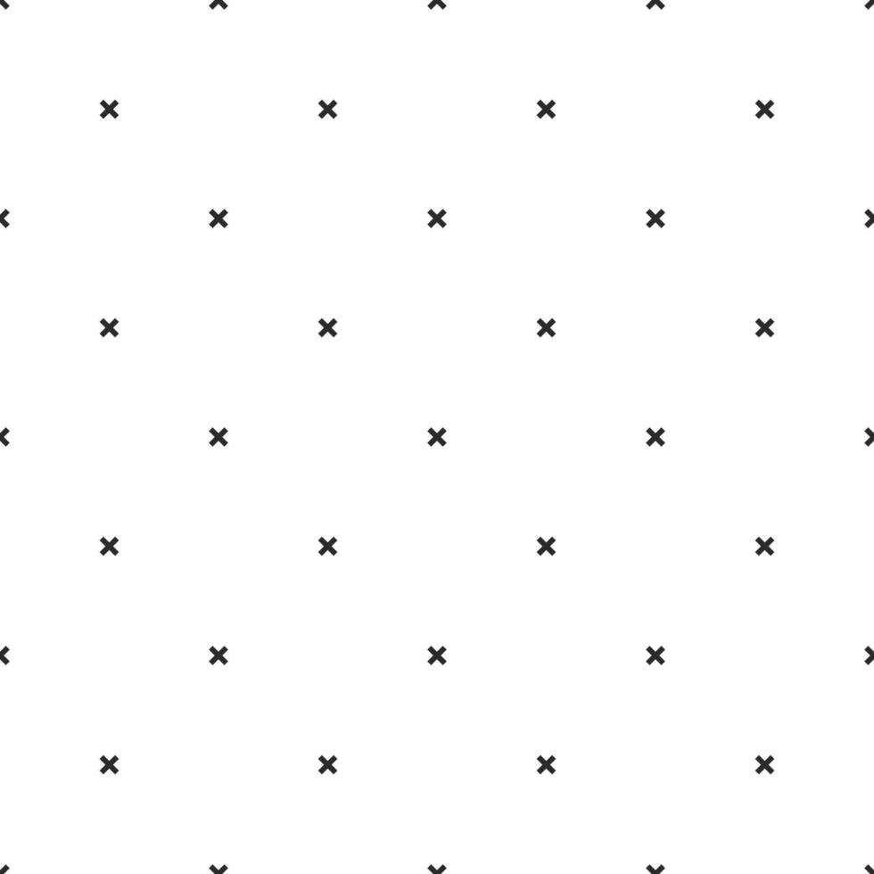 Seamless pattern geometric monochrome minimalistic cross. vector