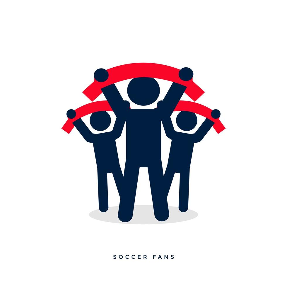 Soccer fans with scarves. vector