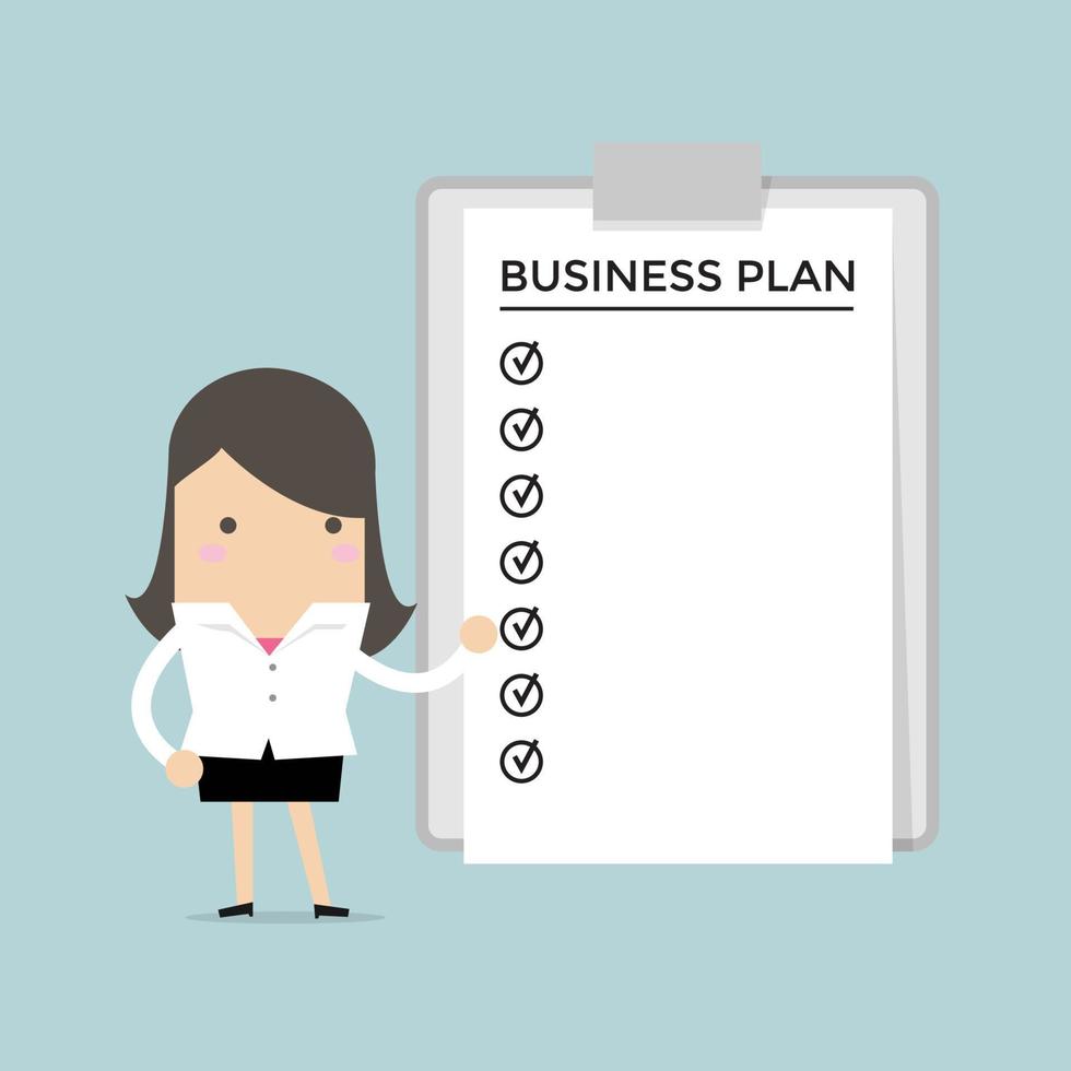 Businesswoman show a business plan. vector