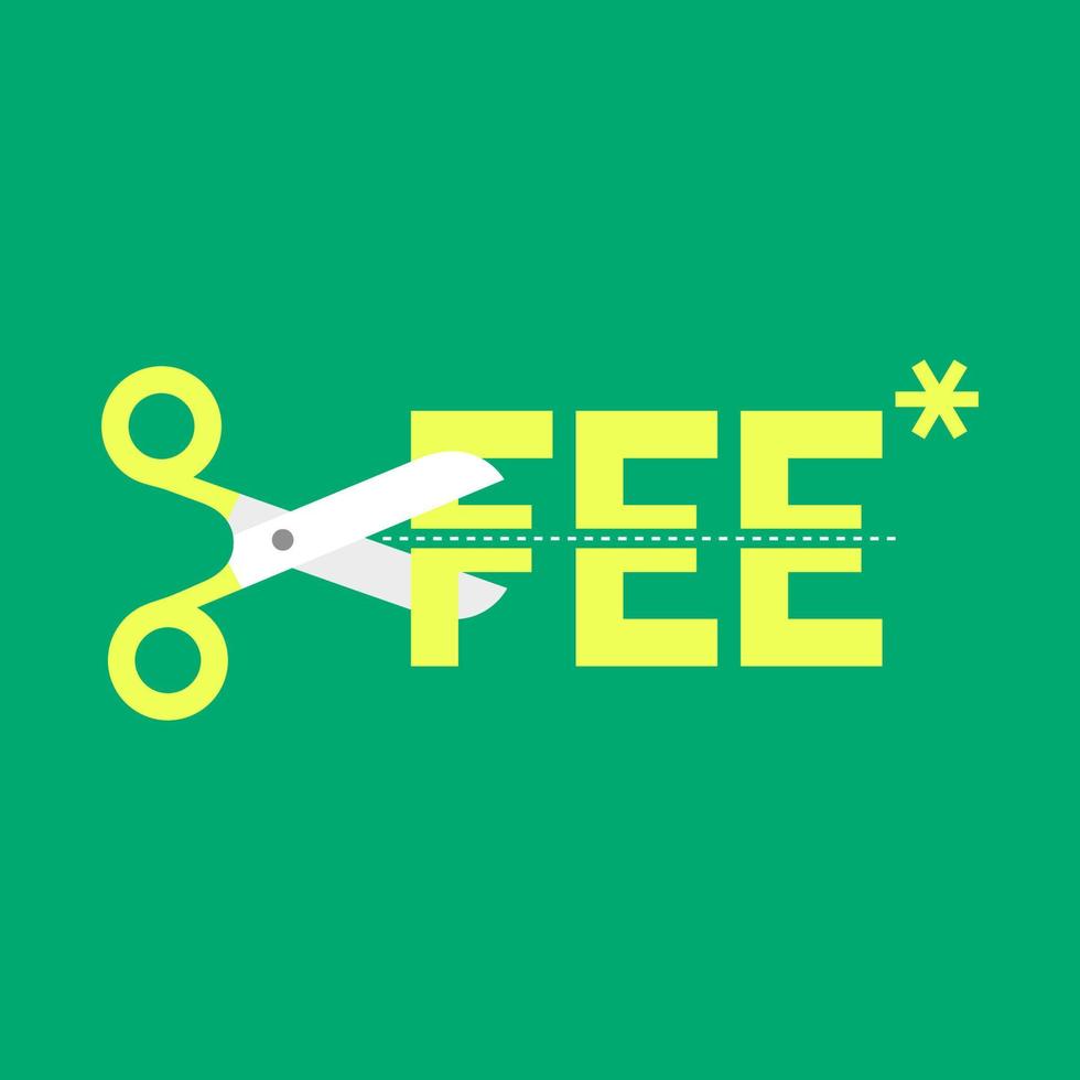 Cut fee by scissors. vector