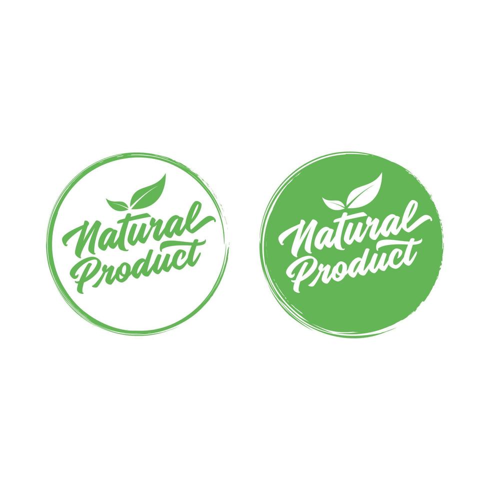 Natural Product Vector Lettering Stamp.