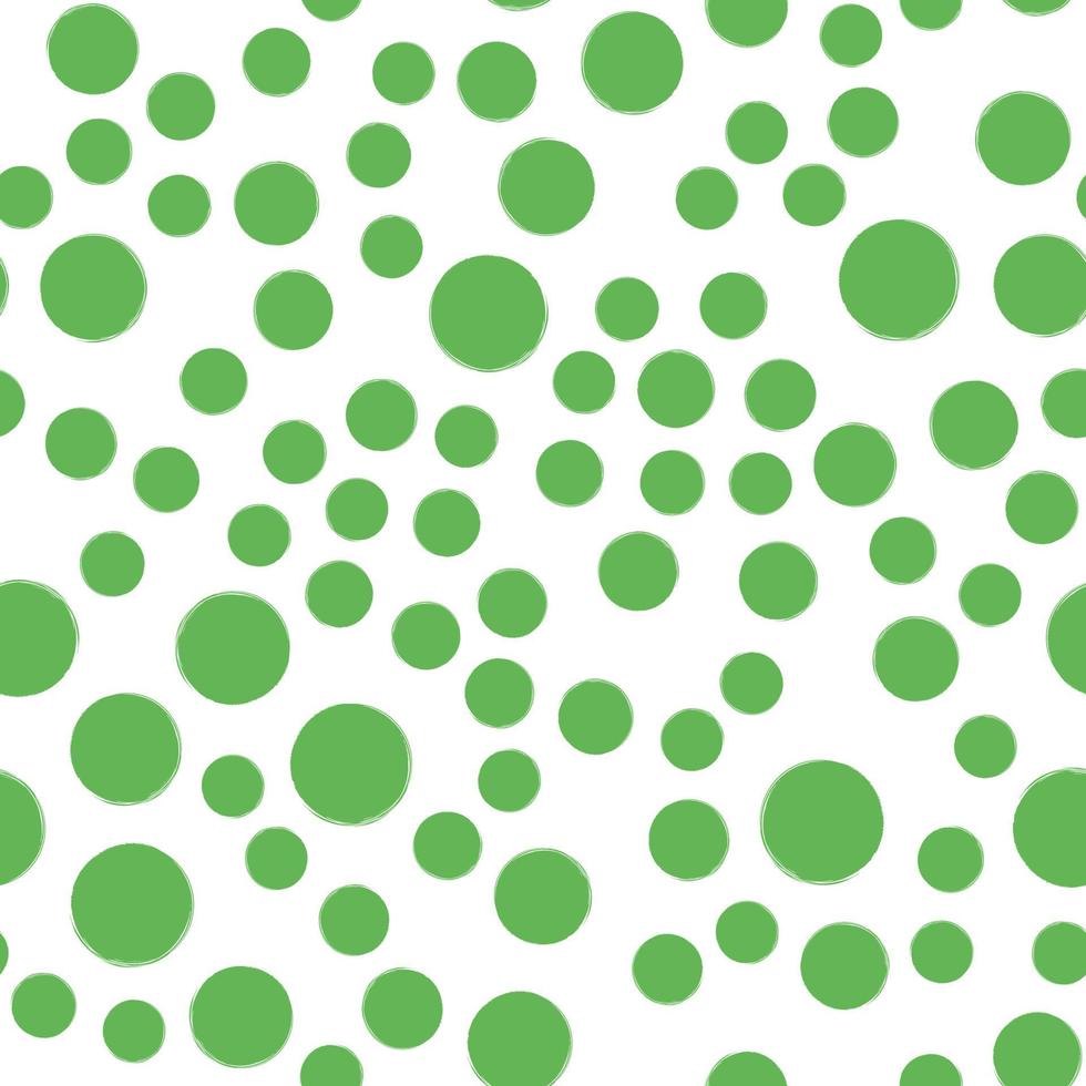 Seamless green dot pattern. Hand painted circles. 3571094 Vector Art at