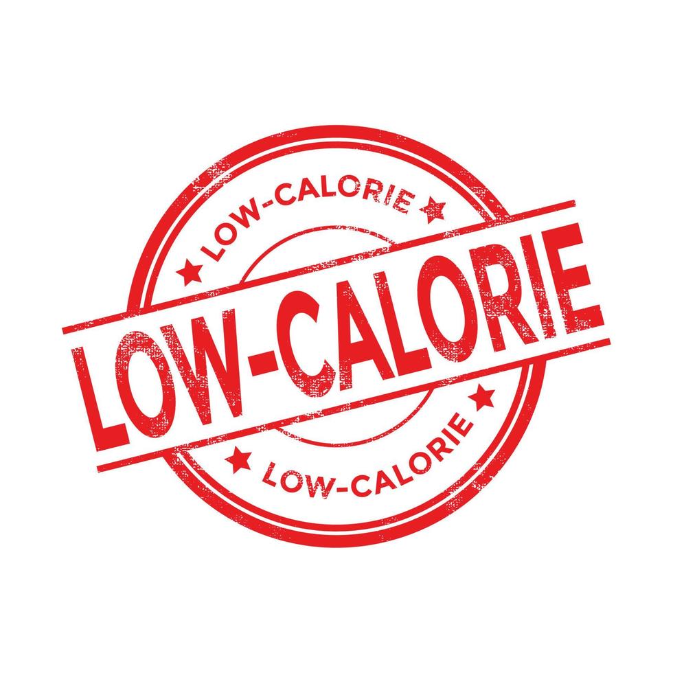 Low-calorie red grunge stamp. vector