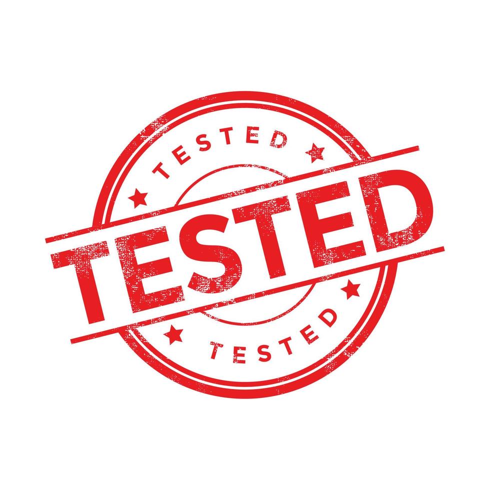 Red Tested rubber stamp isolated on white background. vector