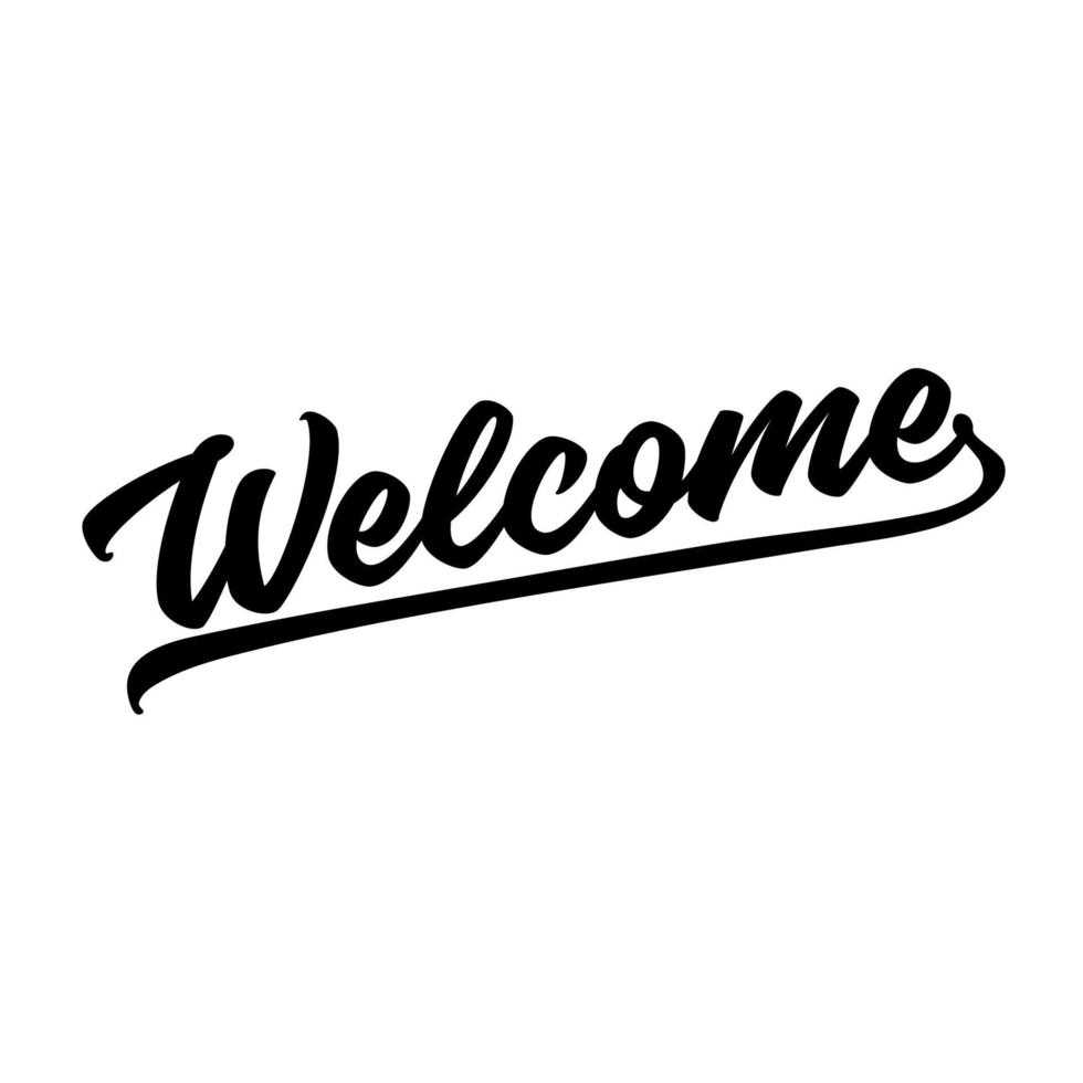 Welcome Hand drawn lettering. Handwritten design element. vector