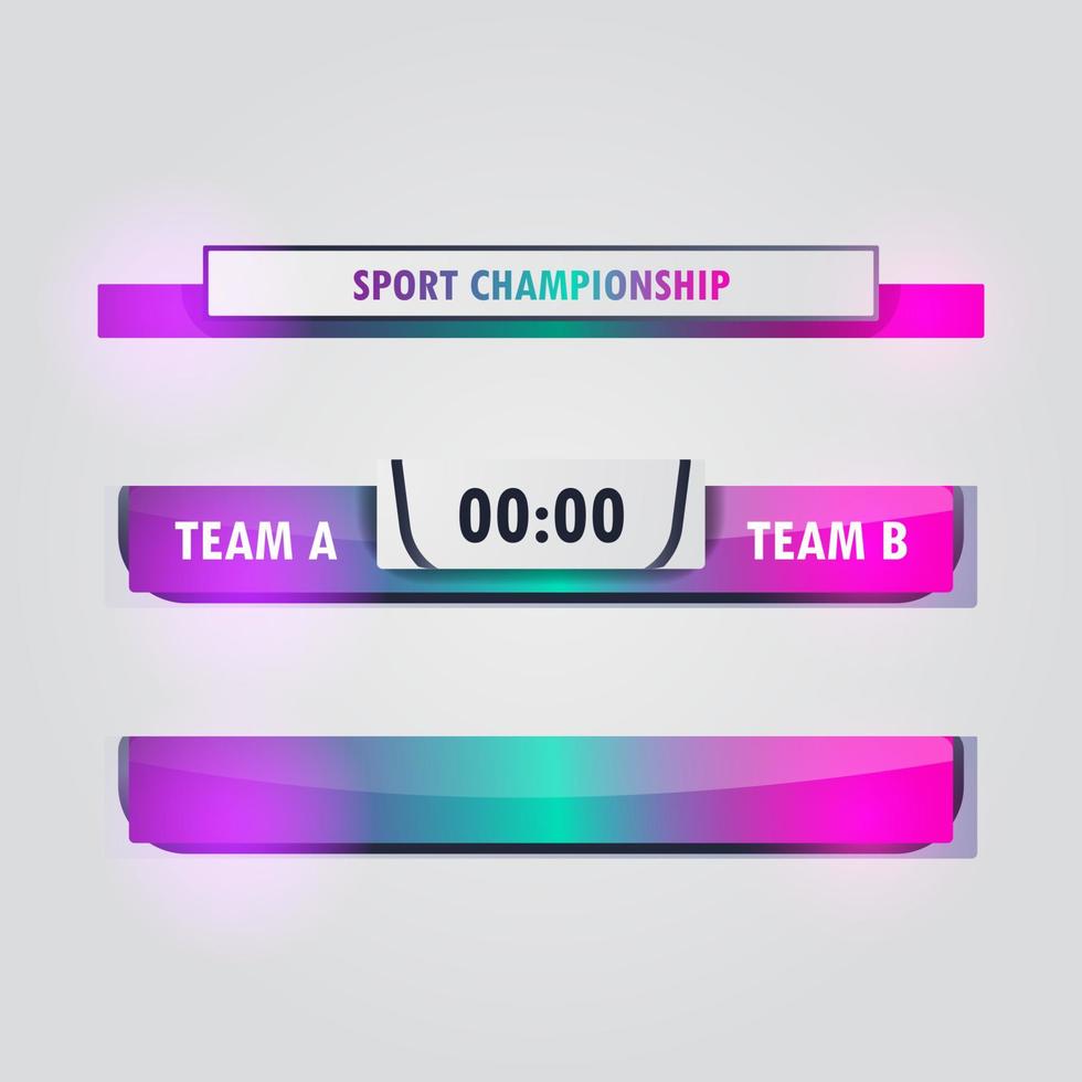 Team a vs Team B competition league tournament badge lower third sport fight vector