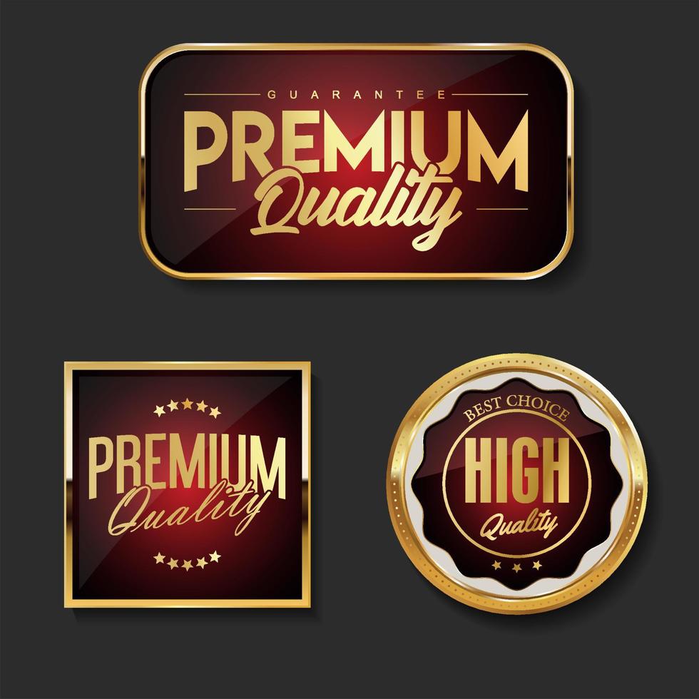 Collection of premium quality badge and labels template vector