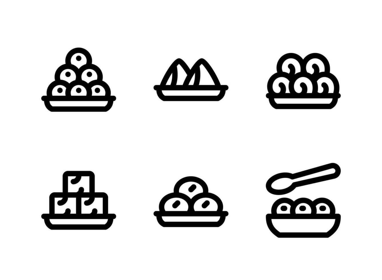 Simple Set of Diwali Related Vector Line Icons