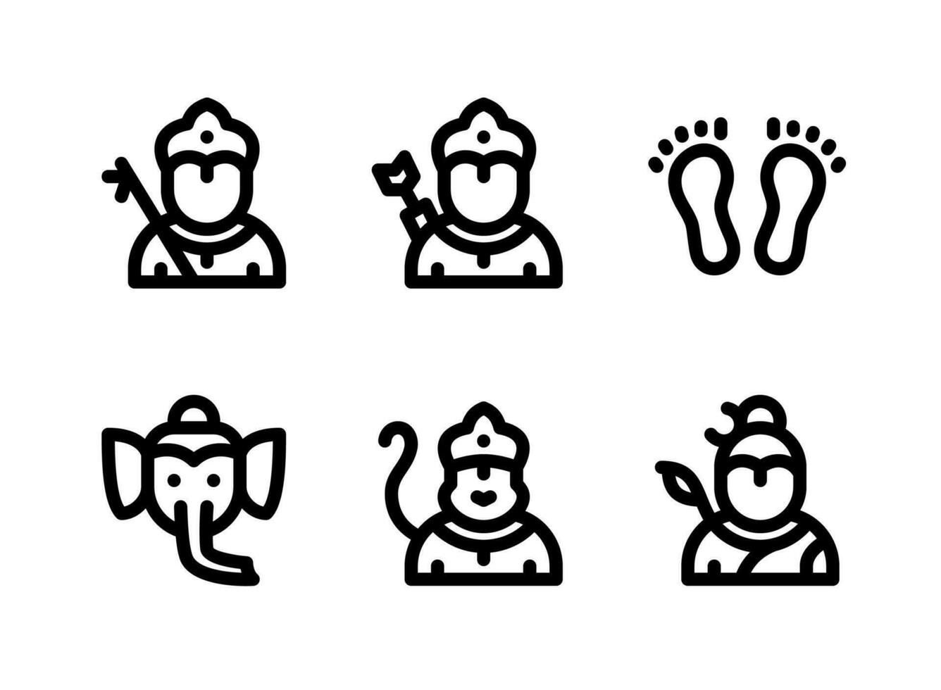 Simple Set of Diwali Related Vector Line Icons
