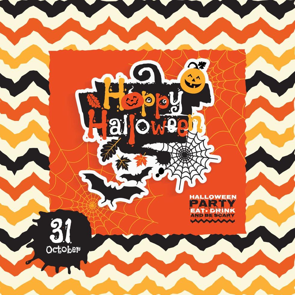 Halloween background of cheerful pumpkins. vector