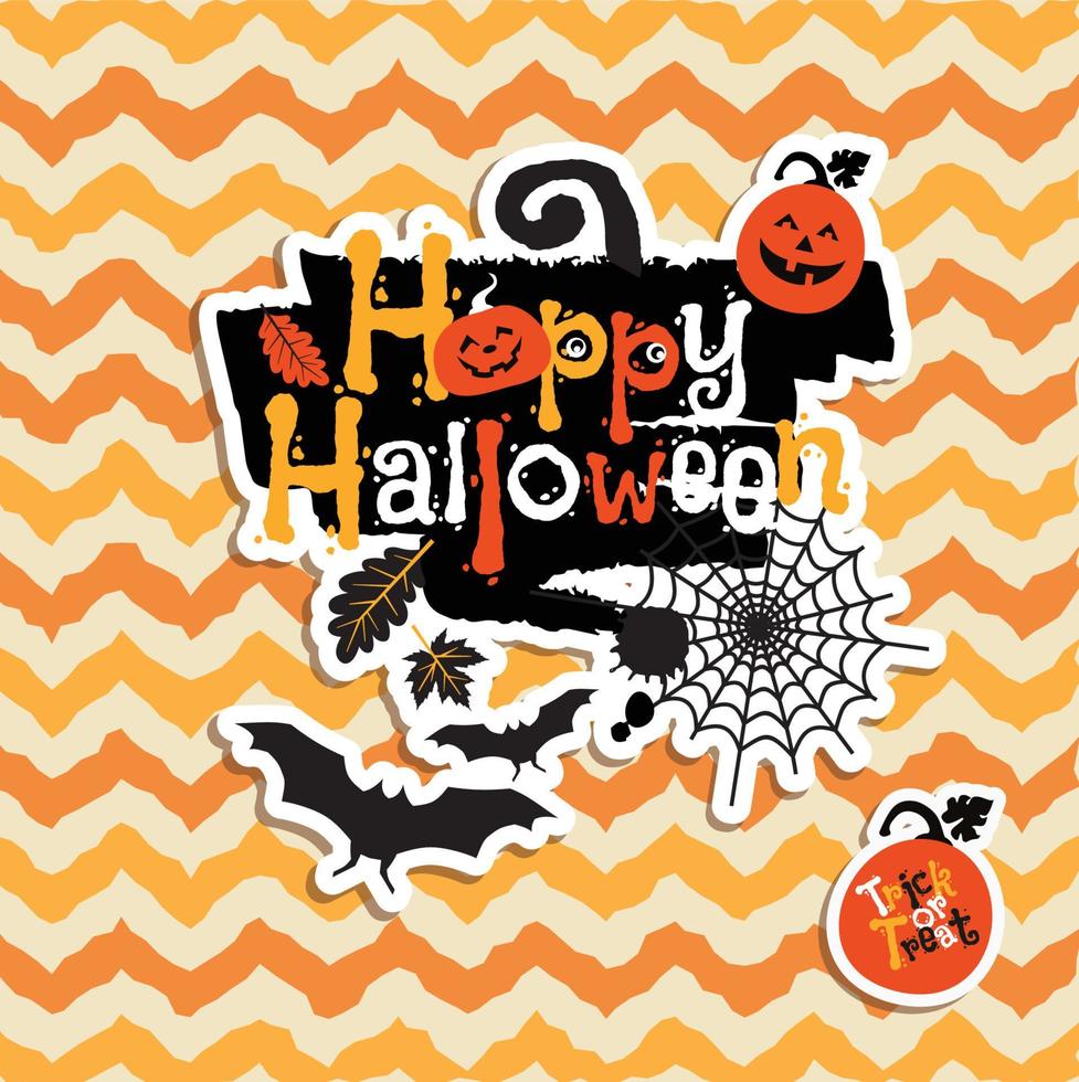 Halloween background of cheerful pumpkins. vector