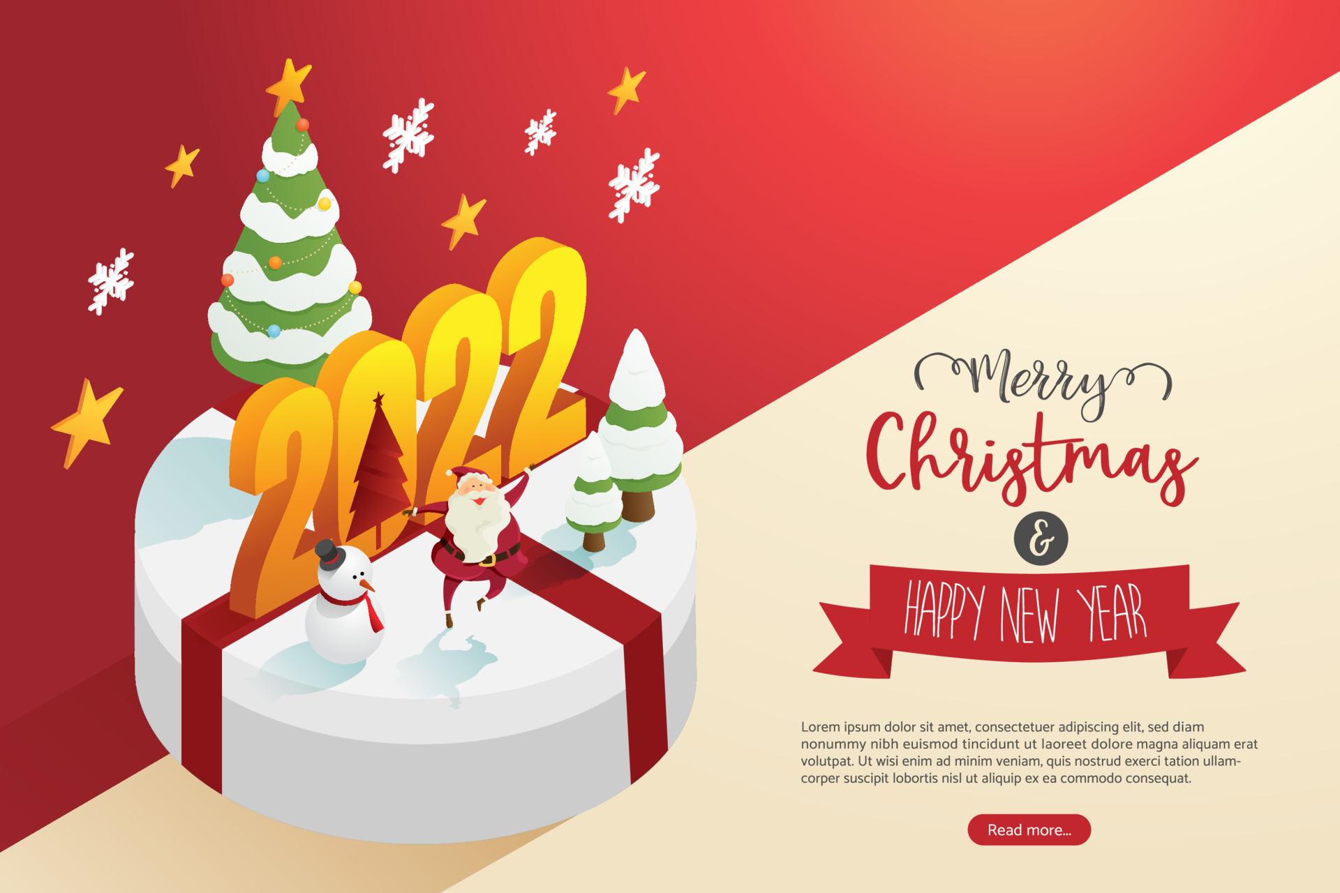 Christmas Day Logo 2022 Santa Claus Snowman Christmas Tree And 2022. 3571353 Vector Art At Vecteezy