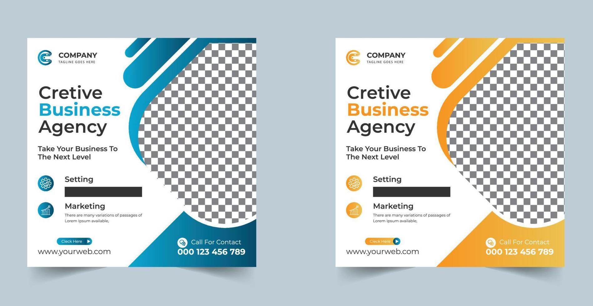 Creative business marketing promotion social media post, Digital web banner design vector