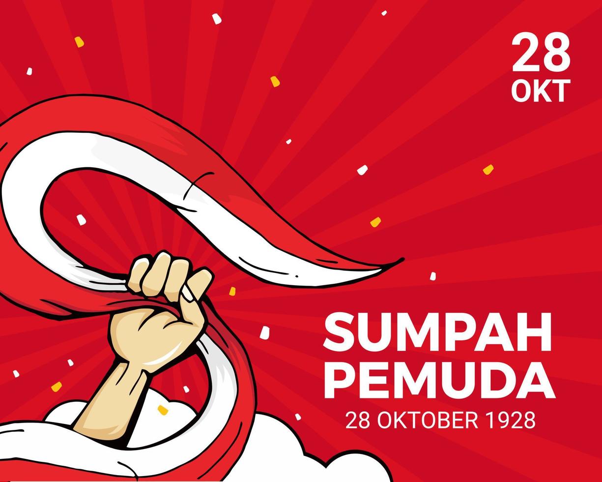 ilustración del día del compromiso de la juventud indonesia vector