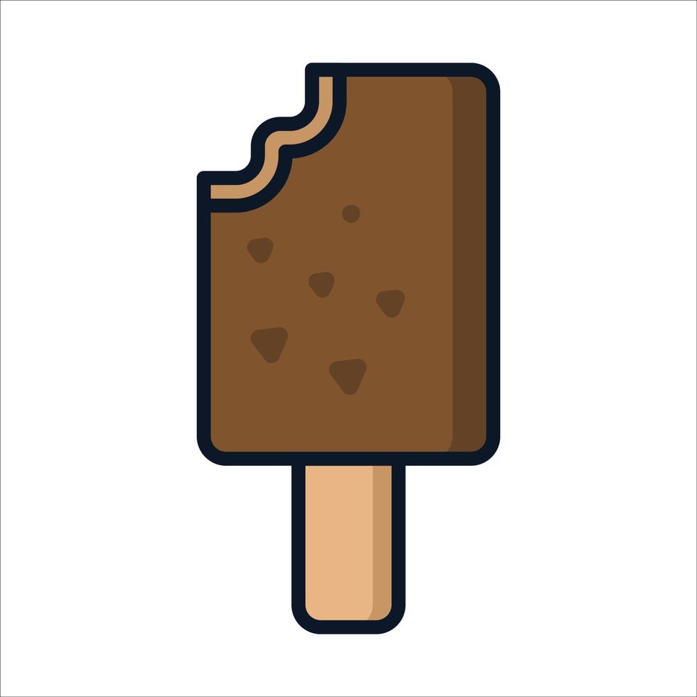 icono de helado de chocolate de moda iconos planos marrones vector