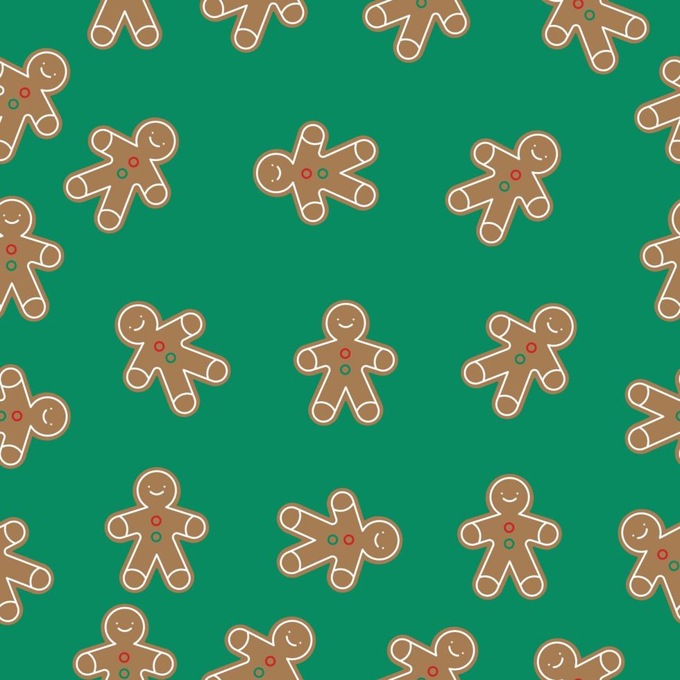 christmas seamless pattern gingerman background vector