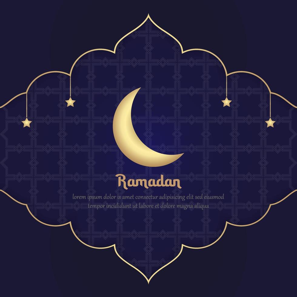 Ramadan Kareem template background with moon design. simple and elegant. dark blue background texture. for greeting cards, posters, promotions, social media, and graphic design. vector