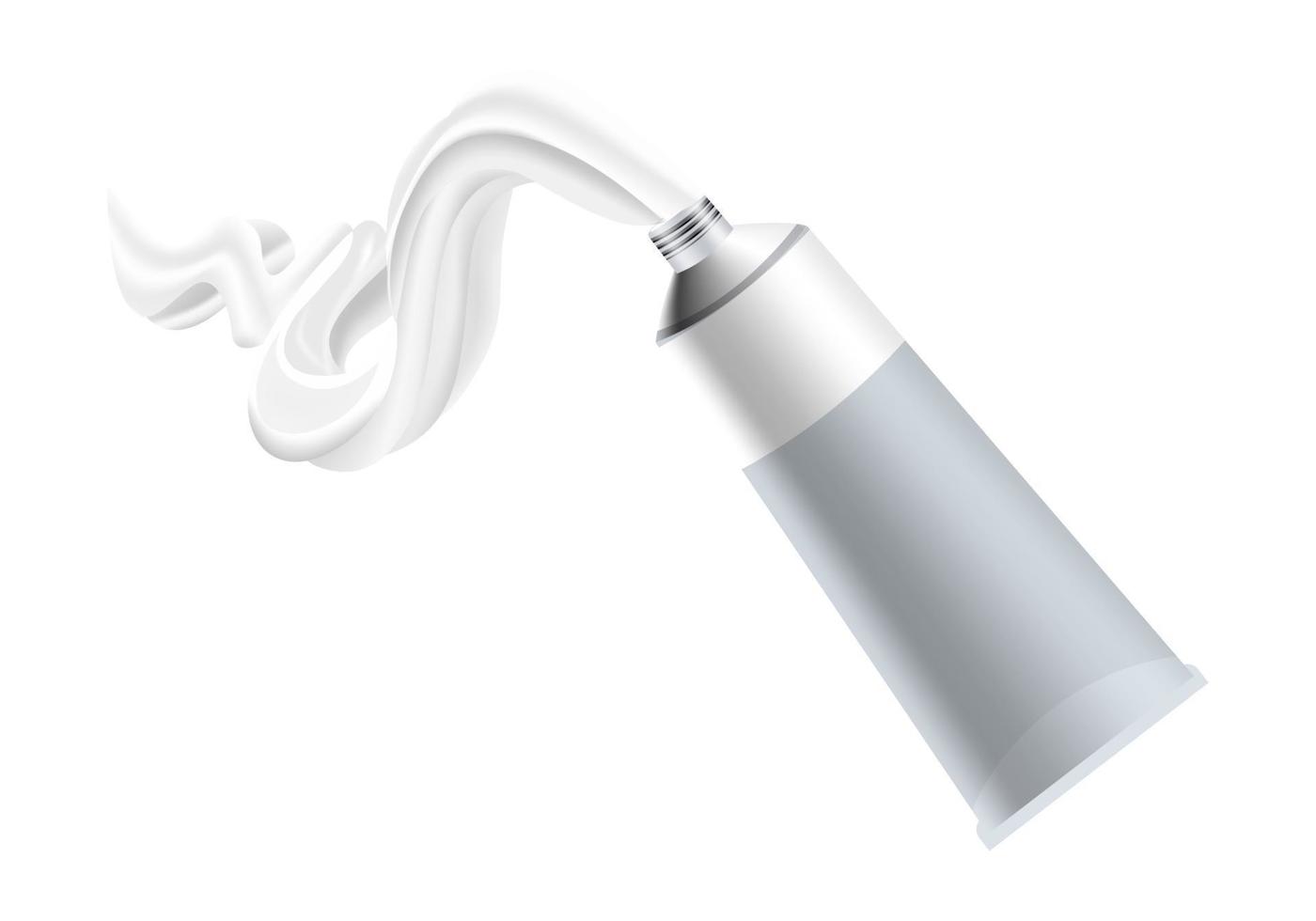 squeeze tube with white cream vector