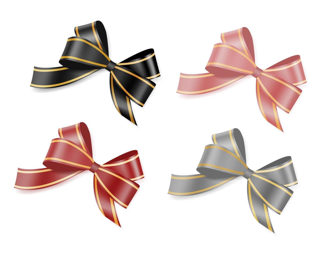 Set of bow ribbon vector