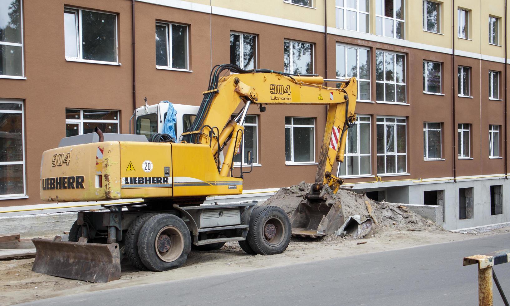 Ukraine, Kiev, Sep 13, 2021 - Mobile crane loader photo