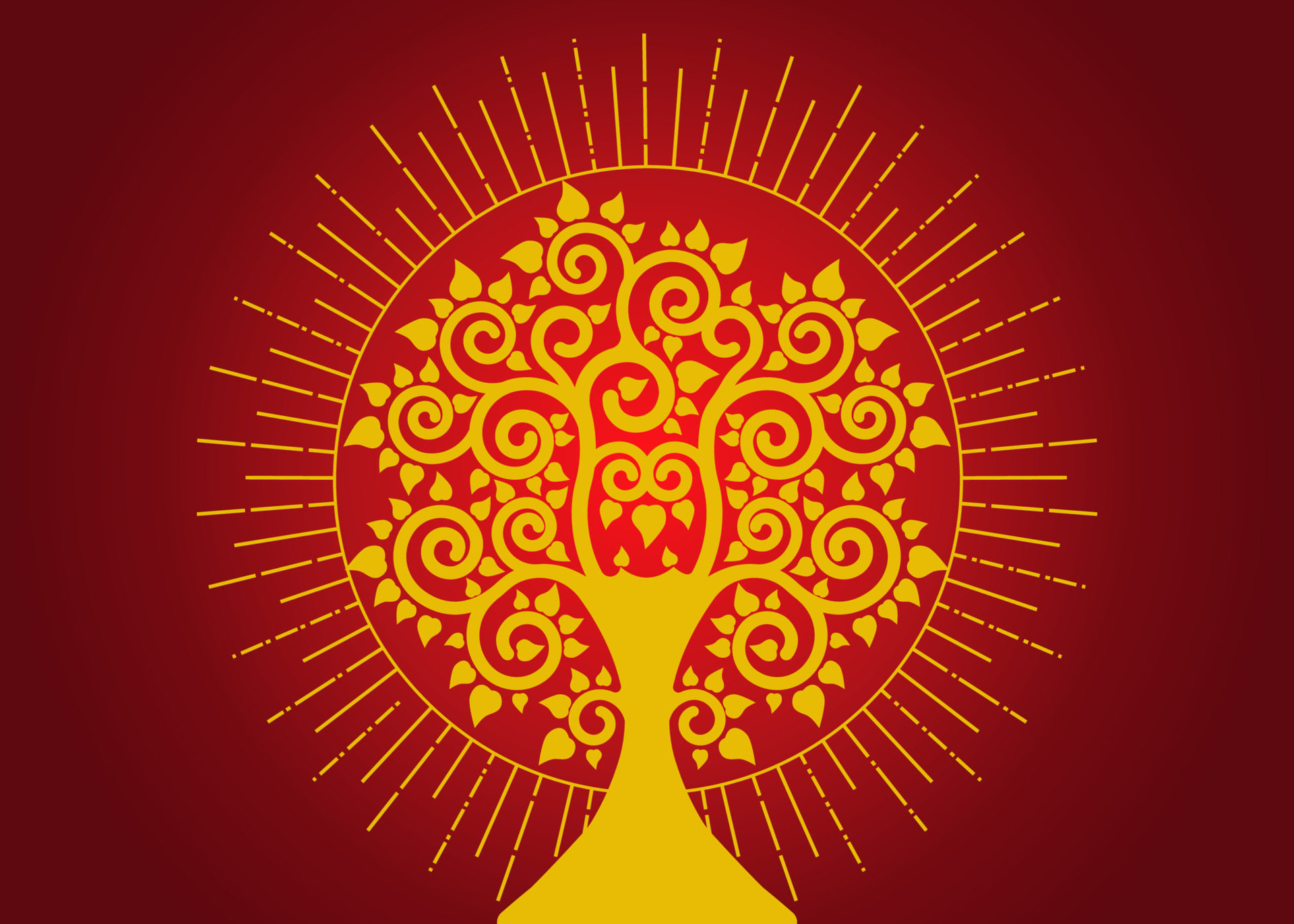 The Bodhi tree logo template, Tree of life concept, Sacred tree, Ficus