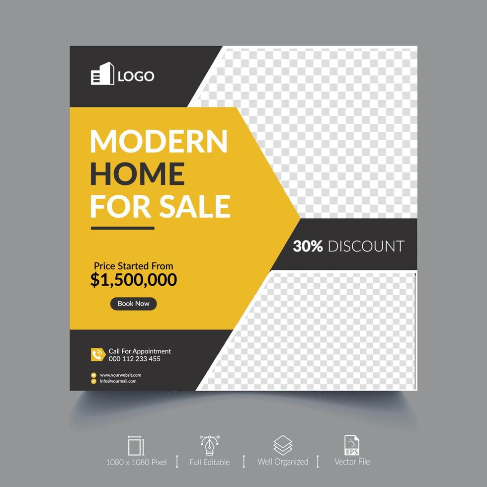Real Estate Social Media Banner Template vector