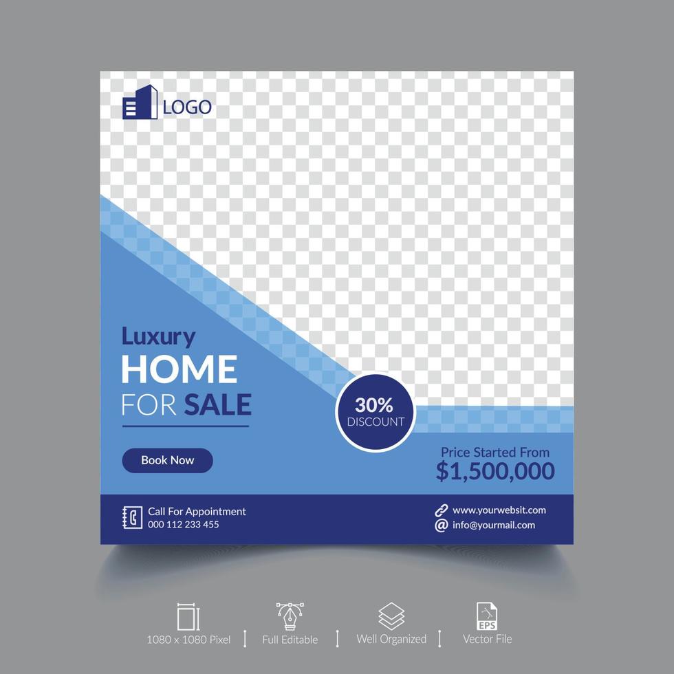 Real Estate Social Media Banner Template vector