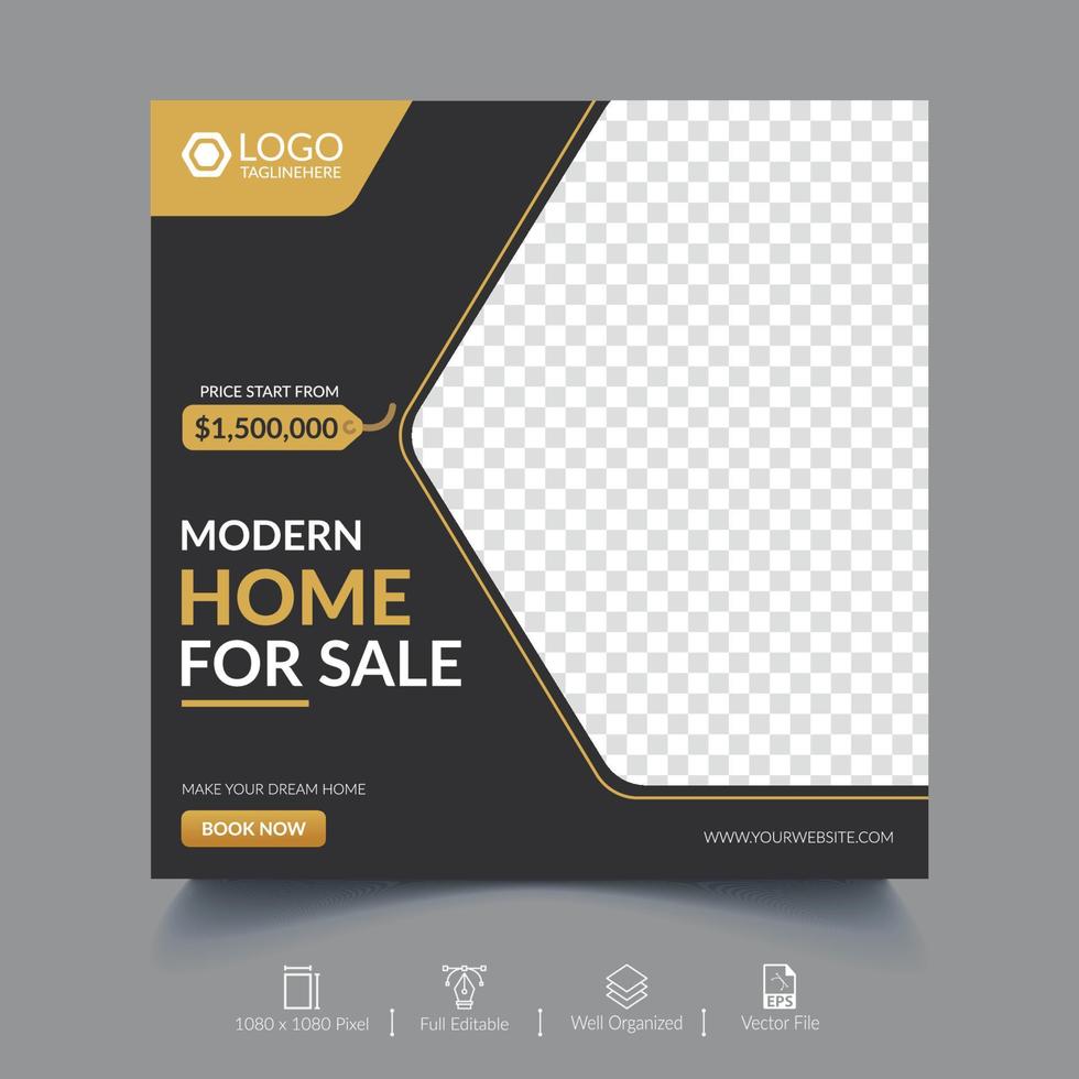 Real Estate Social Media Banner Template vector