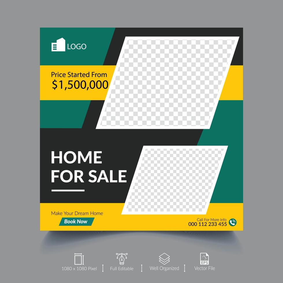 Real Estate Social Media Banner Template vector