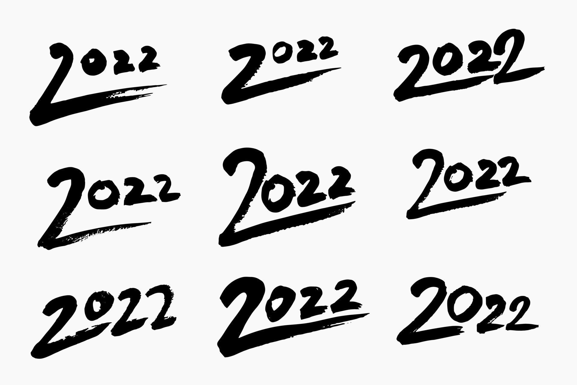 Hand Drawn Year 2022 For Merry Christmas And Happy New Year 2022 Greeting Cards 3572361 Vector Art At Vecteezy