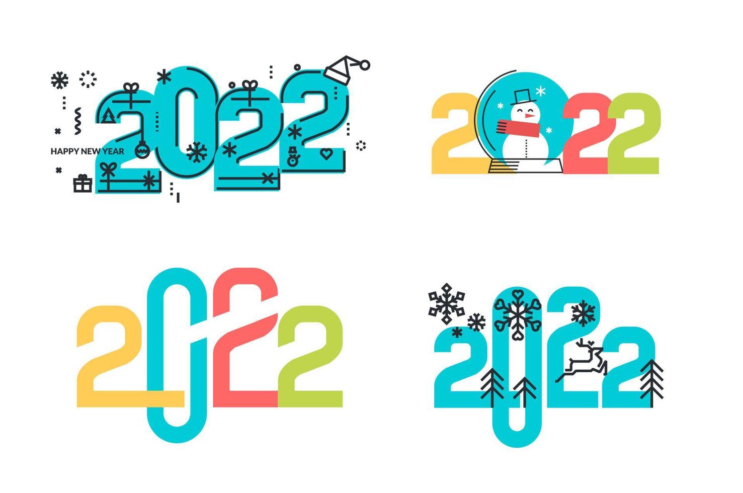 Merry Christmas and Happy New Year 2022 vector