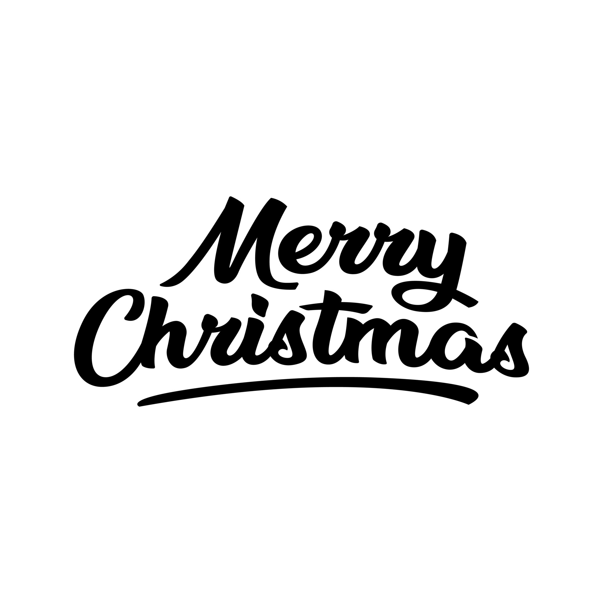 Merry Christmas with handwritten lettering, calligraphy with light ...