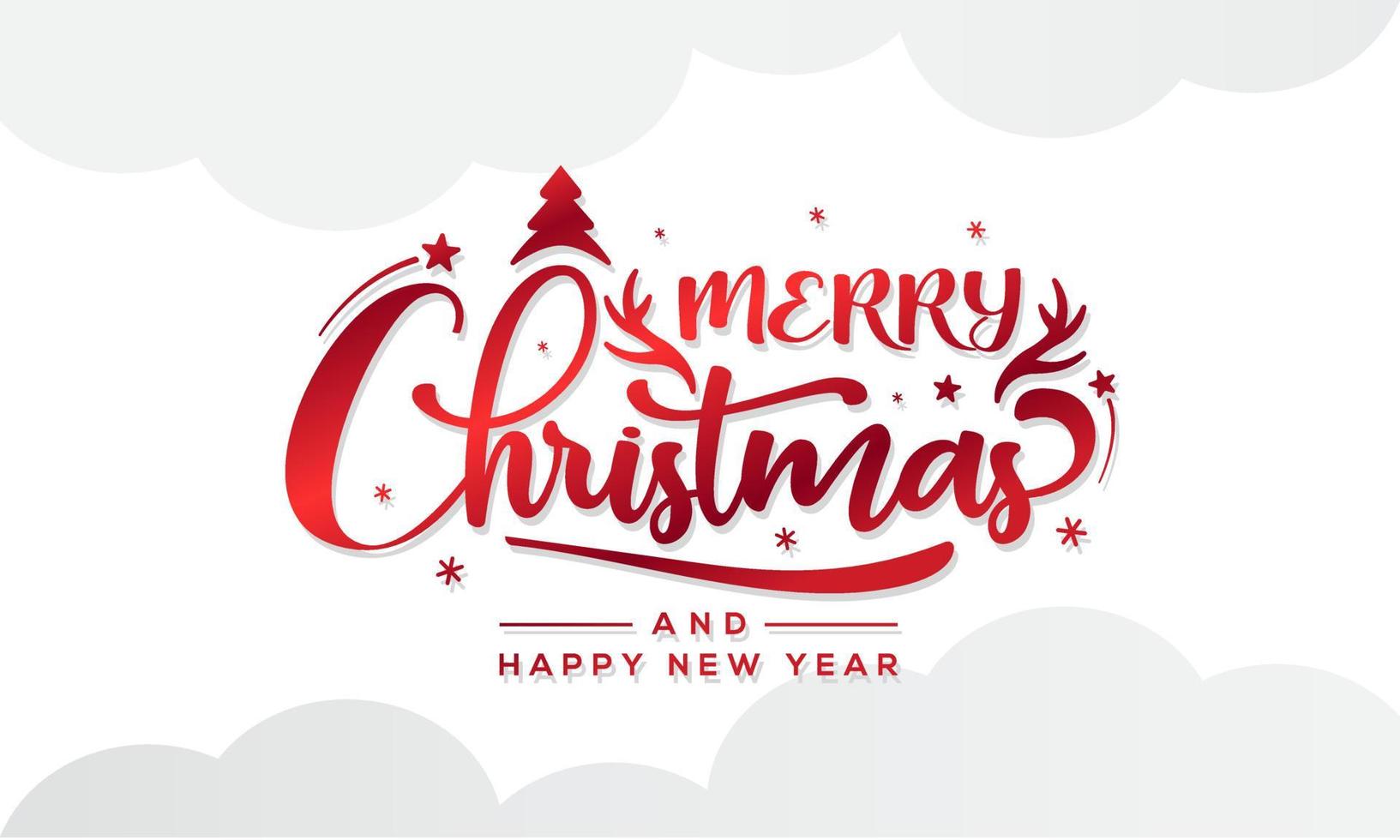 Merry christmas logo script vector illustration