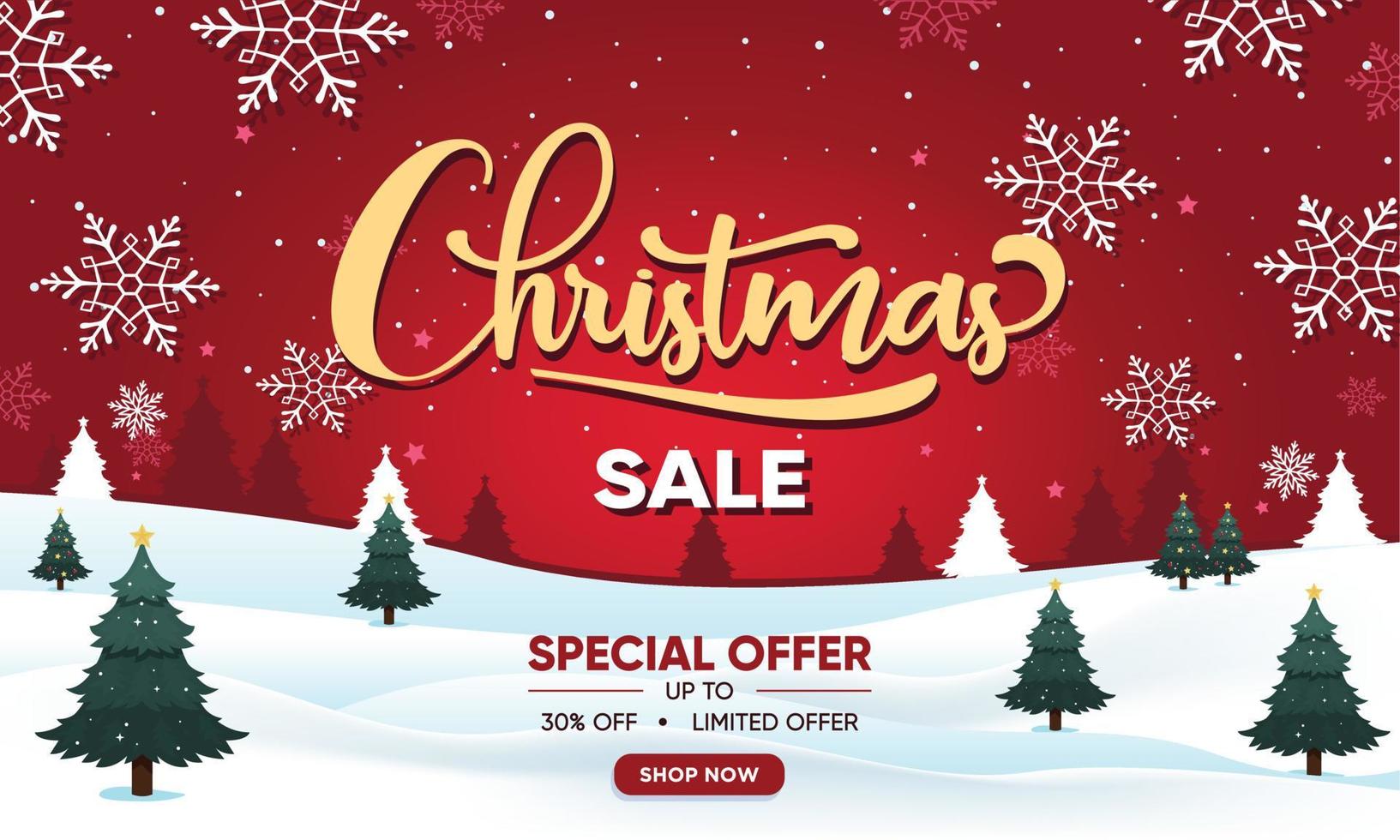 Merry christmas sale banner template design vector