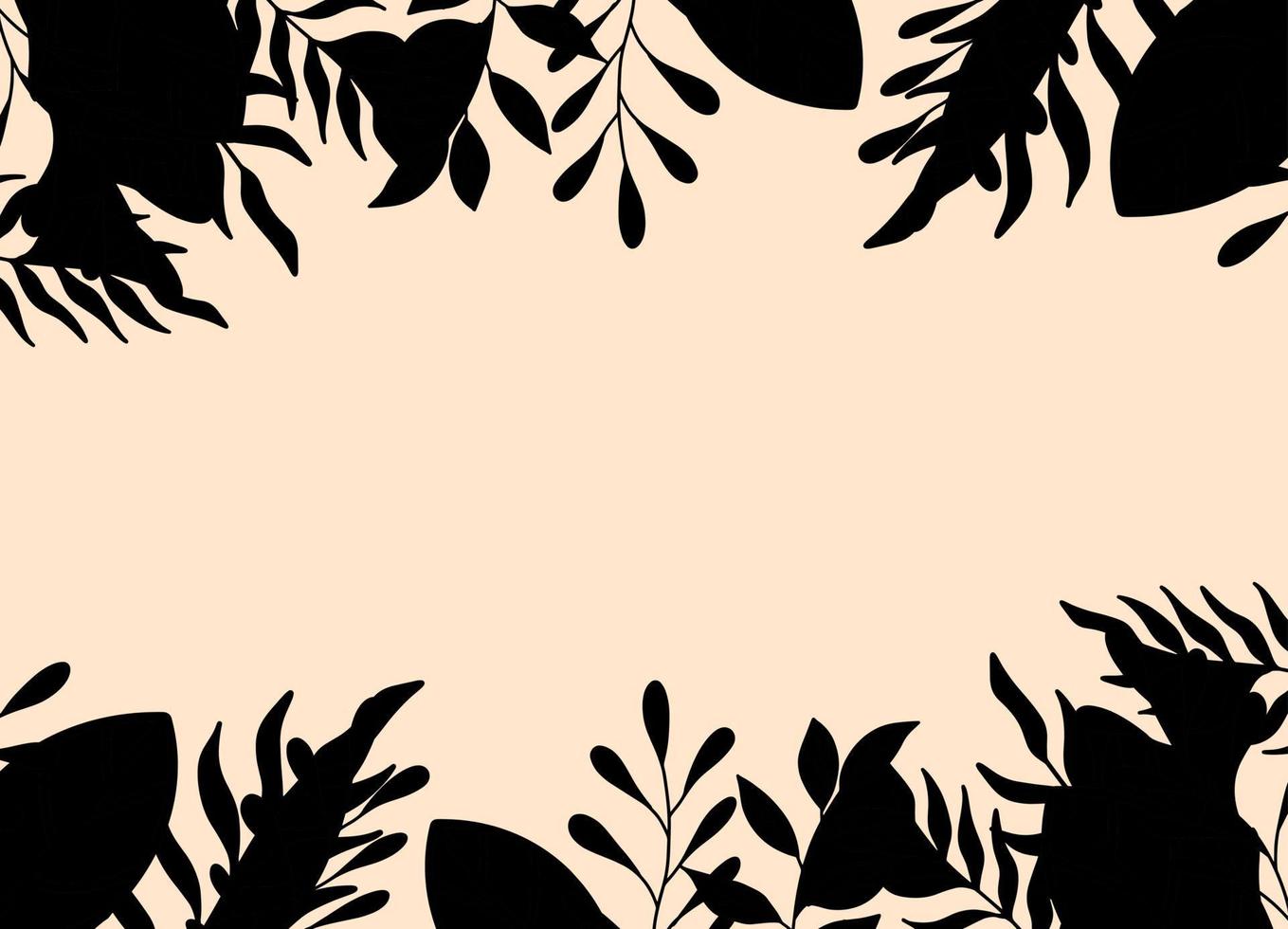 Abstract background with a frame of leaves and flowers vector