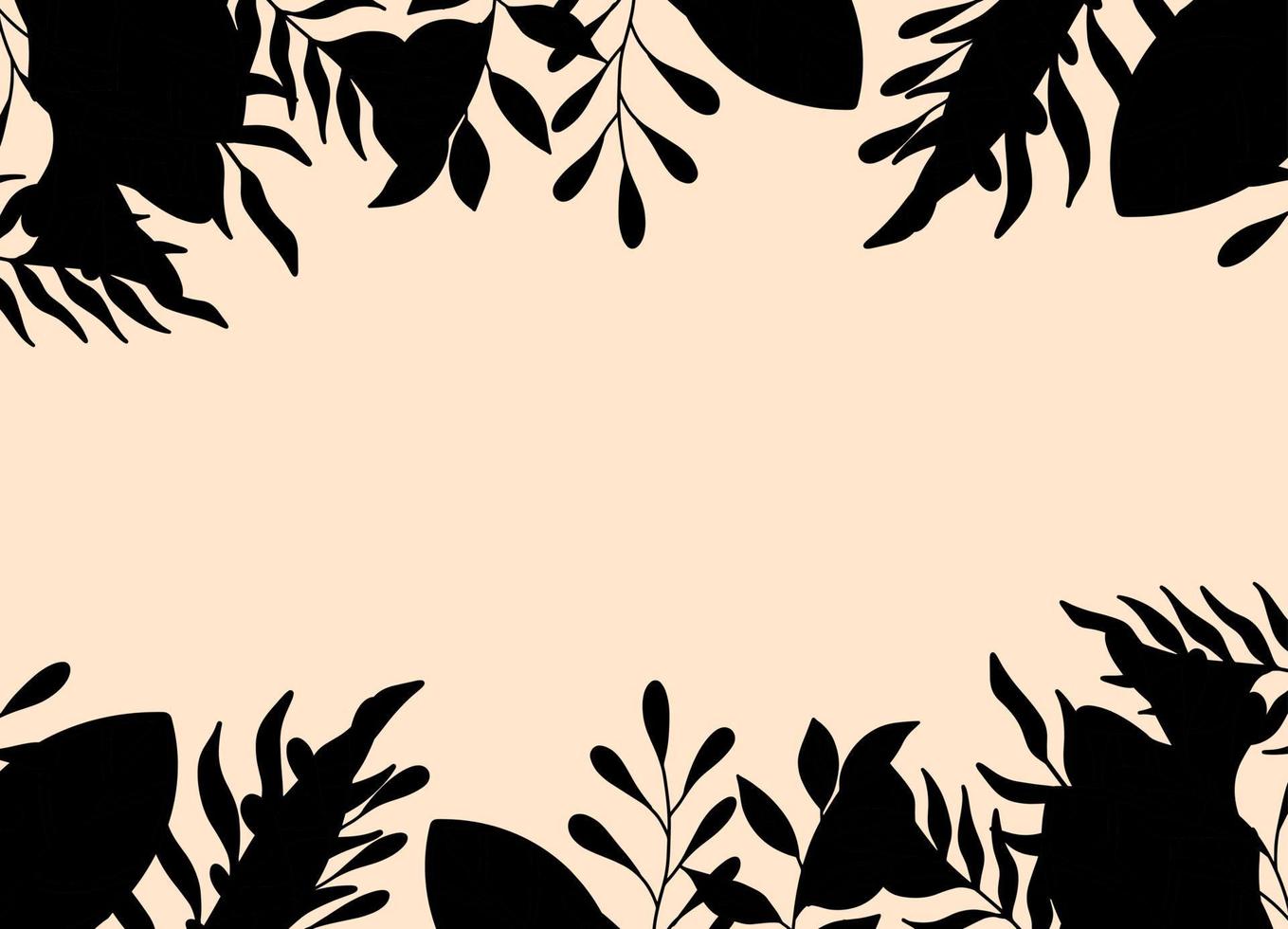 Abstract background with a frame of leaves and flowers vector